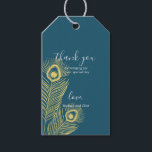 Elegant Gold Peacock Wedding Thank You Gift Tags<br><div class="desc">Stylish and cute Elegant Gold Peacock Wedding Thank You Gift Tags.</div>