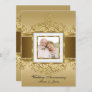 Elegant Gold & Pearl Swirl Photo 50 Anniversary Invitation
