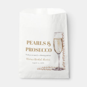 Elegant Gold Pearls and Prosecco Bridal Shower Favor Bag