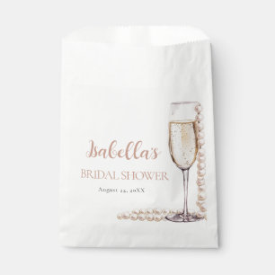 Elegant Gold Pearls and Prosecco Bridal Shower Favor Bag