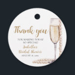 Elegant Gold Pearls and Prosecco Bridal Shower Favor Tags<br><div class="desc">The Elegant Blush Gold Pearls and Prosecco Bridal Shower Favor Tags are a luxurious and sophisticated addition to any bridal shower favor. With their elegant design featuring gold pearls and prosecco champagne, these favor tags add a touch of refinement to the gifts for guests. Whether tied to favor bags, boxes,...</div>