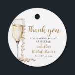 Elegant Gold Pearls and Prosecco Bridal Shower Favor Tags<br><div class="desc">The Elegant Gold Pearls and Prosecco Bridal Shower Favor Tags are a luxurious and sophisticated addition to any bridal shower favor. With their elegant design featuring gold pearls and prosecco champagne, these favor tags add a touch of refinement to the gifts for guests. Whether tied to favor bags, boxes, or...</div>