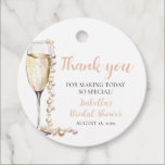 Elegant Gold Pearls and Prosecco Bridal Shower Favor Tags<br><div class="desc">The Elegant Gold Pearls and Prosecco Bridal Shower Favor Tags are a luxurious and sophisticated addition to any bridal shower favor. With their elegant design featuring gold pearls and prosecco champagne, these favor tags add a touch of refinement to the gifts for guests. Whether tied to favor bags, boxes, or...</div>