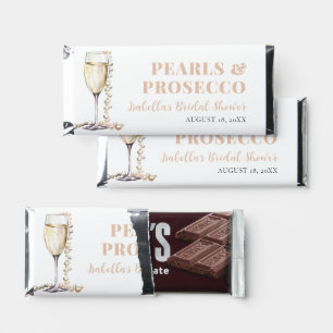 Elegant Gold Pearls and Prosecco Bridal Shower Hershey Bar Favors