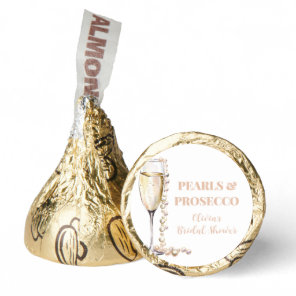 Elegant Gold Pearls and Prosecco Bridal Shower Hershey®'s Kisses®