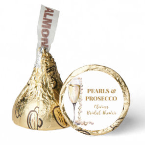 Elegant Gold Pearls and Prosecco Bridal Shower Hershey®'s Kisses®