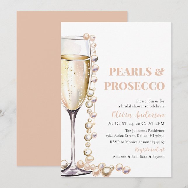 pearls and prosecco bridal shower dress Purchase Pearls and Prosecco Bridal Shower Invitation