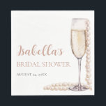 Elegant Gold Pearls and Prosecco Bridal Shower Napkins<br><div class="desc">The "Elegant Gold Pearls and Prosecco Bridal Shower Napkins" are the perfect addition to your event, featuring a sophisticated design with elegant pearls and prosecco motifs. These napkins add a touch of luxury to your bridal shower table setting, while also providing practical functionality for guests. With their elegant design, they...</div>