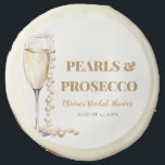 Elegant Gold Pearls and Prosecco Bridal Shower Sugar Cookie<br><div class="desc">The "Elegant Gold Pearls and Prosecco Bridal Shower Sugar Cookie" is a delectable treat that adds a touch of sophistication to any bridal celebration. These intricately decorated cookies feature elegant designs inspired by gold pearls and the effervescence of Prosecco. Baked to perfection and beautifully presented, these cookies are sure to...</div>