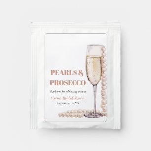Elegant Gold Pearls and Prosecco Bridal Shower Tea Bag Drink Mix