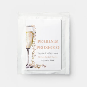 Elegant Gold Pearls and Prosecco Bridal Shower Tea Bag Drink Mix