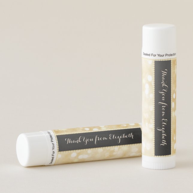 Elegant Gold, Pearls - Personalized Lip Balm (Front)