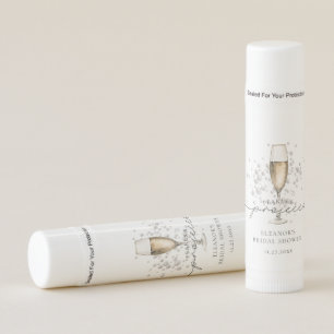 Elegant Gold Pearls & Prosecco Bridal Shower Lip Balm