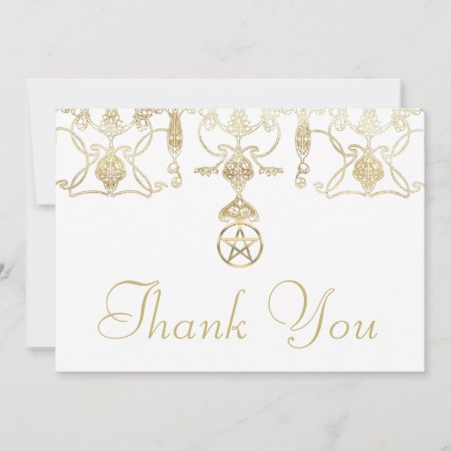 Elegant Gold Pentacle Handfasting Thank You Card
