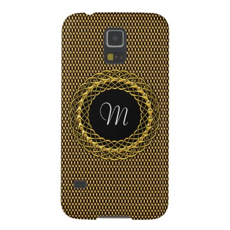 Elegant Gold Personalizable Monogram Case For Galaxy S5