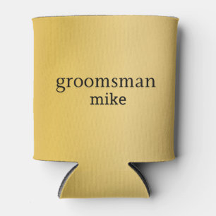 Elegant Gold Personalized Groomsmen Can Cooler