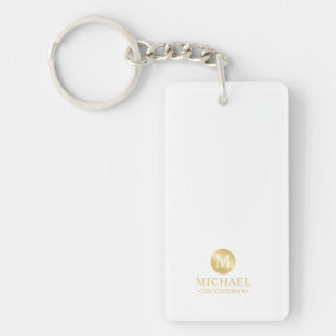Elegant Gold Personalized Groomsmen Keychain