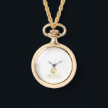 Elegant Gold Personalized Groomsmen Watch<br><div class="desc">Add a personal touch to your wedding with personalized groomsmen gift This gift features white monogram in gold circle element with name and title in gold classic serif font style on white background. Also perfect for best man, father of the bride and more. Please Note : The foil details are...</div>