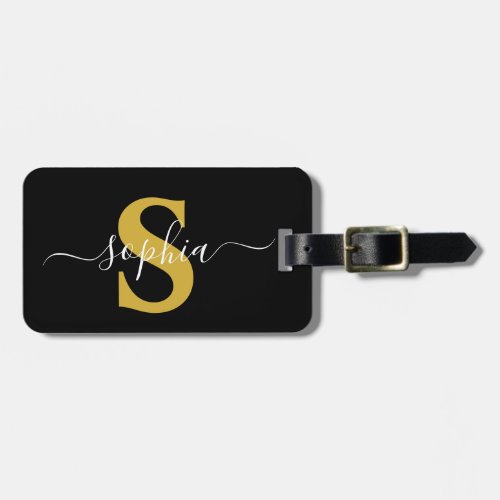 Elegant Gold Personalized Monogram Modern Simple Luggage Tag