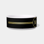 Elegant gold Personalized  Monogram on black  Bowl<br><div class="desc">Elegant gold Personalized Monogram on black background.
You must know that you get a photo!</div>