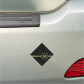 Elegant gold Personalized  Monogram on black  Car Magnet (In Situ)