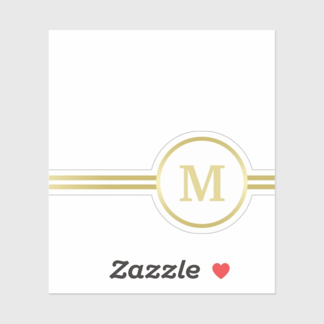 Elegant gold Personalized  Monogram on black  Sticker (Sheet)