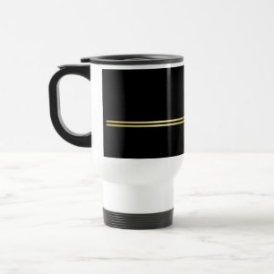 Elegant gold Personalized  Monogram on black  Travel Mug