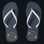 Elegant Gold Personalized Wedding | Flip Flops<br><div class="desc">For further customization, please click the "Customize" button and use our design tool to modify this template. If the options are available, you may change text and image by simply clicking on "Edit/Remove Text or Image Here" and add your own. If you wish to have this design added to a...</div>
