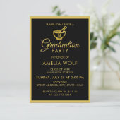 Elegant Gold Pharmacist Graduation Party Invitation (Standing Front)