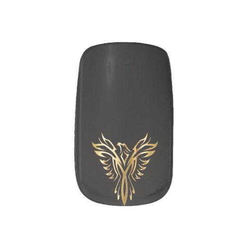 Elegant Gold Phoenix Bird Inspirational Minx Nail Art