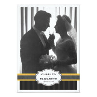 Elegant Gold Photo 50th Wedding Anniversary Party Card