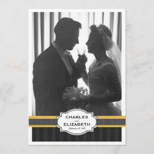 Elegant Gold Photo 50th Wedding Anniversary Party Invitation
