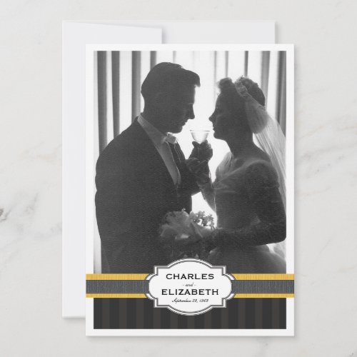 Elegant Gold Photo 50th Wedding Anniversary Party Custom Announcement