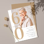 Elegant Gold Photo 60th Birthday Invitation<br><div class="desc">Elegant Gold Photo 60th Birthday Invitation</div>