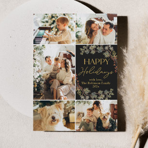 Elegant Gold Photo Christmas Holidays Card
