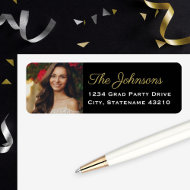 Elegant Gold Photo Graduation Return Address Label