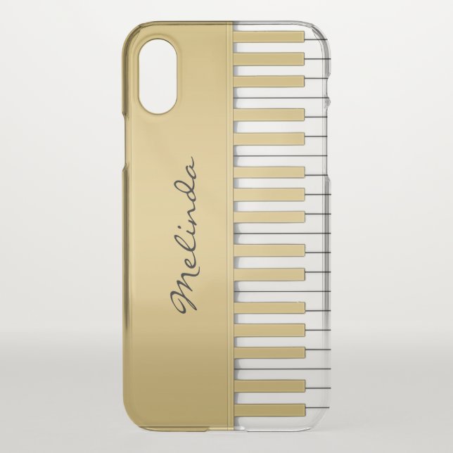 Elegant Gold Piano Keyboard Music Uncommon iPhone Case (Back)