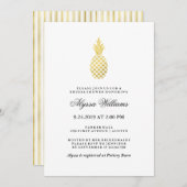 Elegant Gold Pineapple Bridal Shower Invitation (Front/Back)