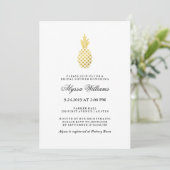 Elegant Gold Pineapple Bridal Shower Invitation (Standing Front)
