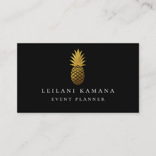 Elegant Gold Pineapple Business Card