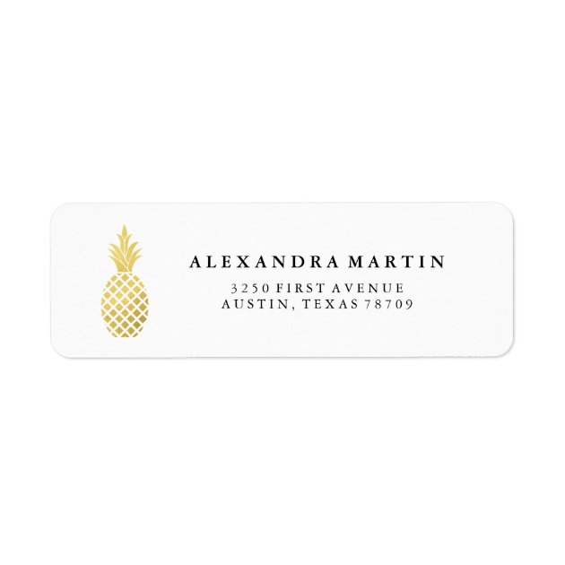 Elegant Gold Pineapple Label