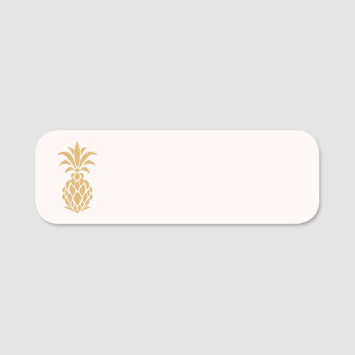 Elegant Gold Pineapple Name Tag