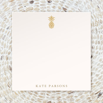 Elegant Gold Pineapple Note Card by sm_business_cards at Zazzle