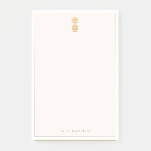Elegant Gold Pineapple Notepad