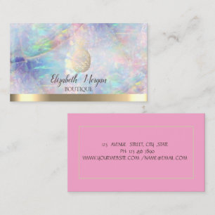 Elegant Gold Pineapple Opal Business Card