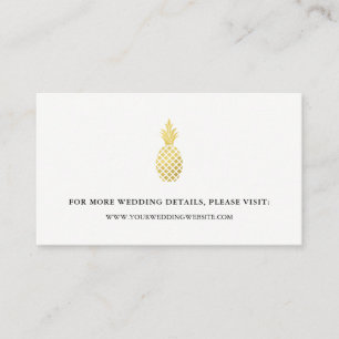 Elegant Gold Pineapple Wedding Website Cards