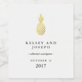 Elegant Gold Pineapple Wine Label | Zazzle