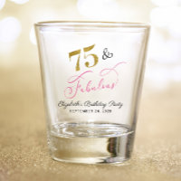 Elegant Gold Pink 75th Birthday Party Favor