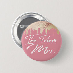 Elegant Gold Pink Bridal Shower Bride Button | Zazzle