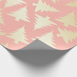 Elegant Gold & Pink Christmas Tree Pattern Wrapping Paper<br><div class="desc">Modern Christmas pattern in faux gold.</div>